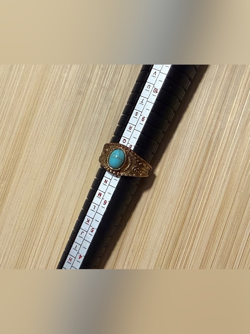 Gold-Tone Boho Faux Turquoise Ring